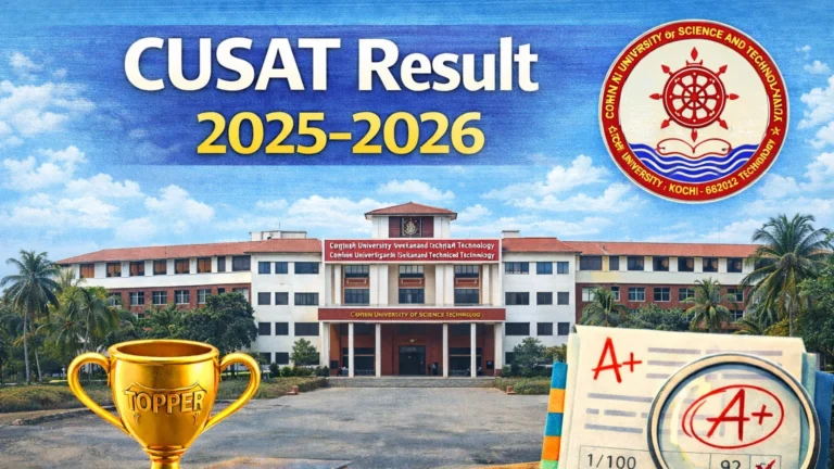 CUSAT Result 2025-2026