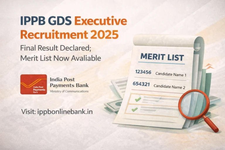 IPPB GDS Executive Recruitment 2025 Final Result