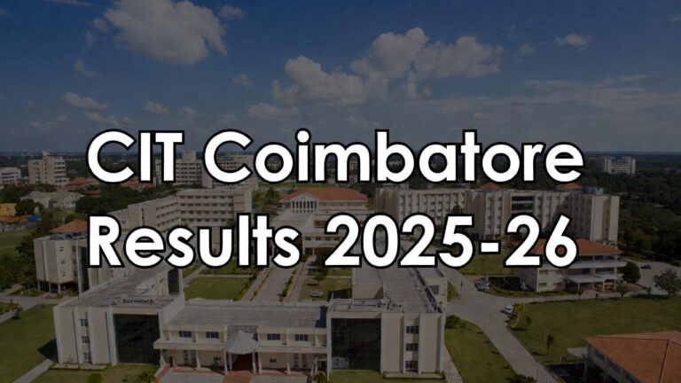 CIT Coimbatore Results 2025-26
