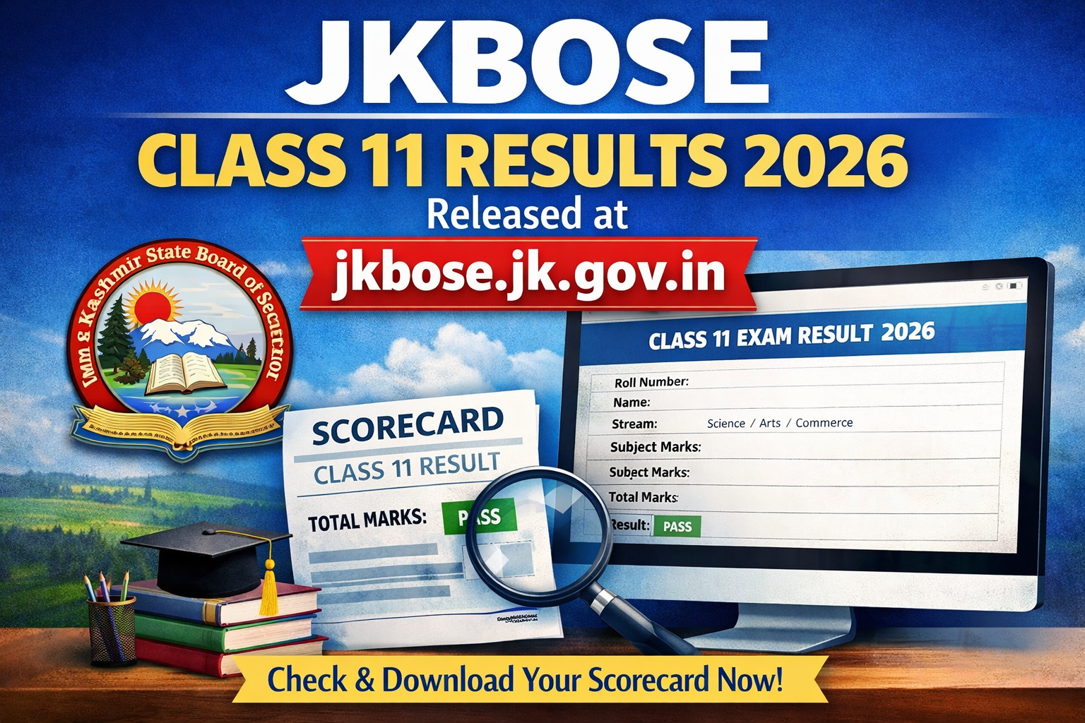 JKBOSE Class 11 Results 2026 Released at jkbose.jk.gov.in