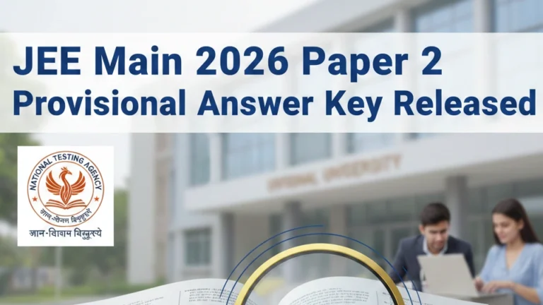 JEE Main 2026 Paper 2 Provisional Answer Key Released