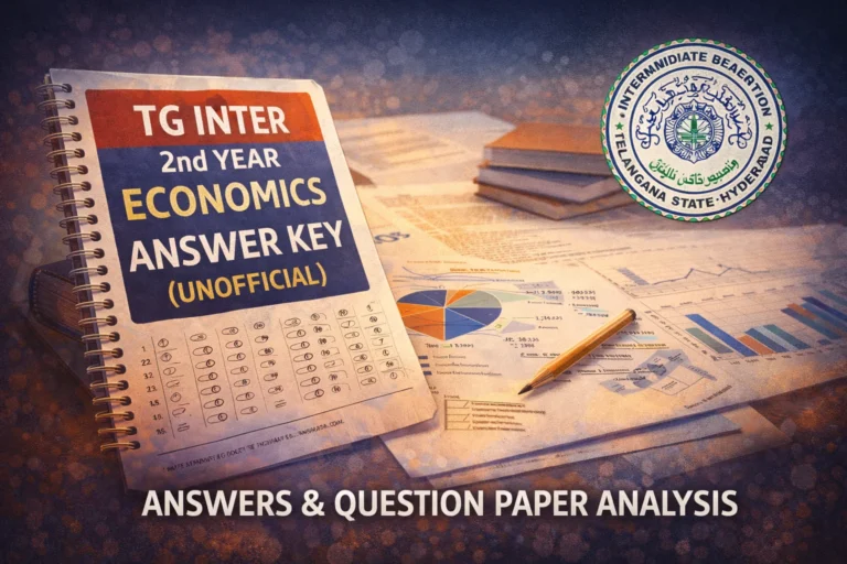TG Inter 2nd Year Economics Unofficial Answer Key 2026 Released