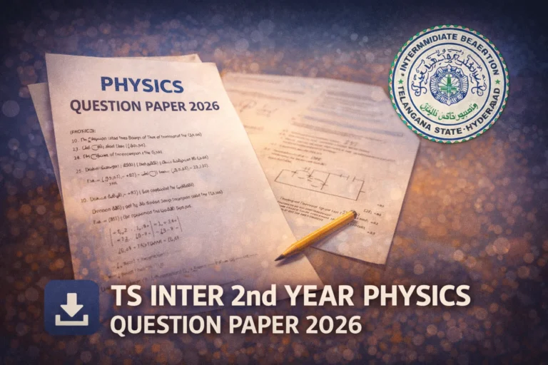 TS Inter 2nd Year Physics Question Paper 2026 Released