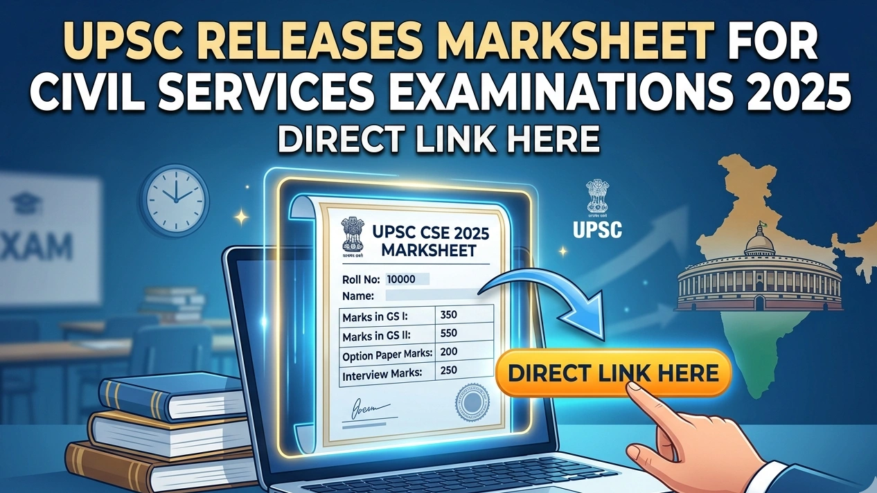 UPSE Releases Marksheet for Civil Services Examinations 2025; Direct Link Here