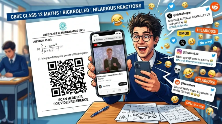 CBSE Class 12th Maths Paper QR Code Opens to Rick Astley’s meme song,