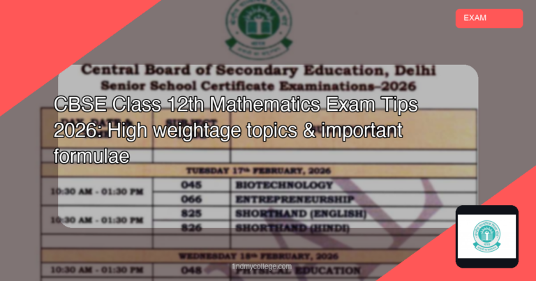 CBSE Class 12th Mathematics Exam Tips 2026: High weightage topics & important formulae